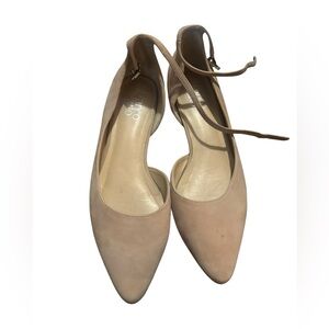 Franco Sarto Beige Flats with Ankle Strap
